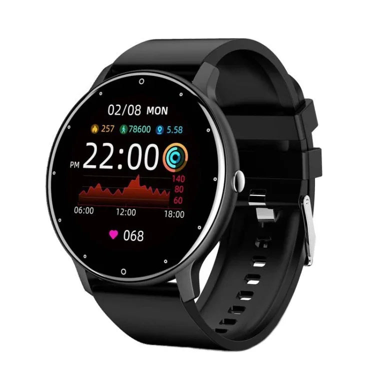 Montre connectée BW0223 avec surveillance de la fréquence cardiaque, de l'oxygène sanguin et de la pression artérielle, Bluetooth et appels intelligents. Disponible en silicone noir, bleu, rose et beige, et bracelet en maille noire, rose et bleue.