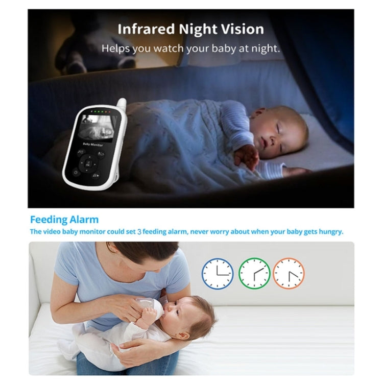 Moniteur de bébé sans fil 2,4 pouces UU24 avec caméra, moniteur de température, audio bidirectionnel, VOX, berceuse, prise britannique UU24, prise américaine UU24, prise européenne UU24