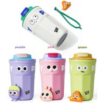 Tasse à café en acier inoxydable 316, tasse isotherme en dessin animé, capacité : 400 ml blanc, 400 ml violet, 400 ml rose, 400 ml vert clair