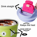 Tasse à café en acier inoxydable 316, tasse isotherme en dessin animé, capacité : 400 ml blanc, 400 ml violet, 400 ml rose, 400 ml vert clair