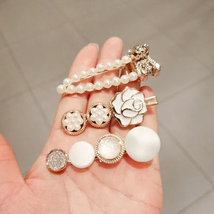 Épingle à Cheveux en Strass Perle de Mer Étoile Coiffe pour Jeunes Filles