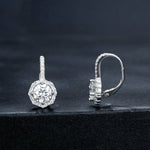Boucles d'oreilles élégantes en argent sterling S925, moissanite et zircone, plaquées or blanc, MSE002