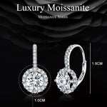 Boucles d'oreilles élégantes en argent sterling S925, moissanite et zircone, plaquées or blanc, MSE002