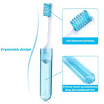 Brosse à dents pliable portable pour voyage d'affaires, poils ultra-doux multicolores, 6 brosses/lot, 4 brosses/lot