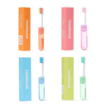 Brosse à dents pliable portable pour voyage d'affaires, poils ultra-doux multicolores, 6 brosses/lot, 4 brosses/lot