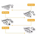 M2/M3/M4/M5 Flat Head Hexagon Socket Screws Gasket Ring Set, 940 PCS/Set