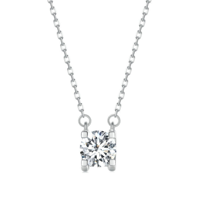 Collier pendentif moissanite étincelant en argent sterling S925 plaqué or blanc, MSN005