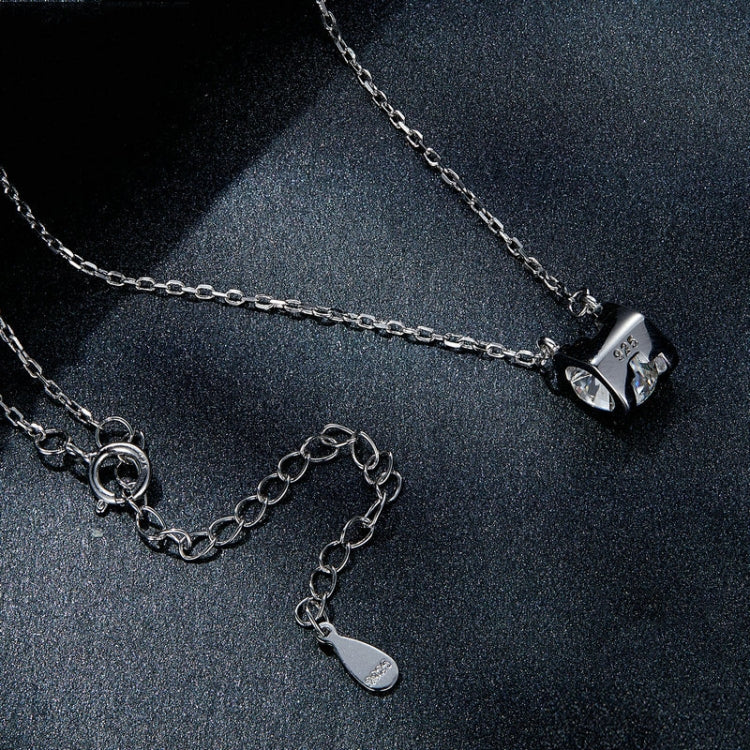 Collier pendentif moissanite étincelant en argent sterling S925 plaqué or blanc, MSN005