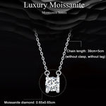 Collier pendentif moissanite étincelant en argent sterling S925 plaqué or blanc, MSN005