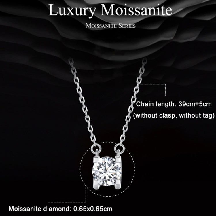 Collier pendentif moissanite étincelant en argent sterling S925 plaqué or blanc, MSN005