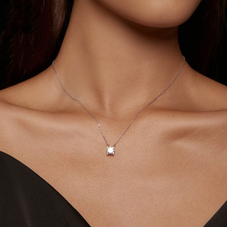 Collier pendentif moissanite étincelant en argent sterling S925 plaqué or blanc, MSN005