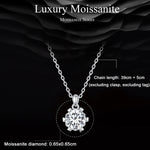Sterling Silver S925 Hexagonal Moissanite Pendant White Gold Plated Necklace, MSN006