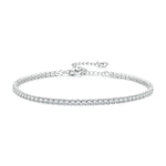 Bracelet en Argent Sterling S925 Plaqué Or Blanc avec Zircons, BSB097