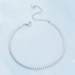 Bracelet en Argent Sterling S925 Plaqué Or Blanc avec Zircons, BSB097