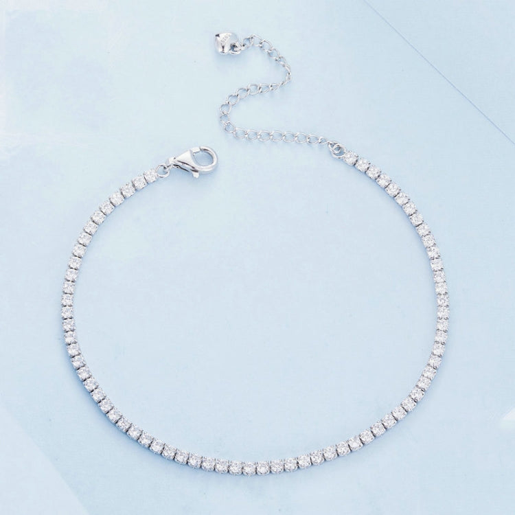 Bracelet en Argent Sterling S925 Plaqué Or Blanc avec Zircons, BSB097