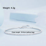 Bracelet en Argent Sterling S925 Plaqué Or Blanc avec Zircons, BSB097