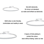 Bracelet en Argent Sterling S925 Plaqué Or Blanc avec Zircons, BSB097