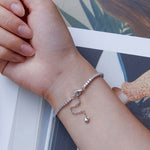 Bracelet en Argent Sterling S925 Plaqué Or Blanc avec Zircons, BSB097