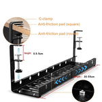 Organisateur de câbles extensible sous le bureau en acier au carbone, support de rangement de câbles, noir extensible, 30,5-55 CM extensible