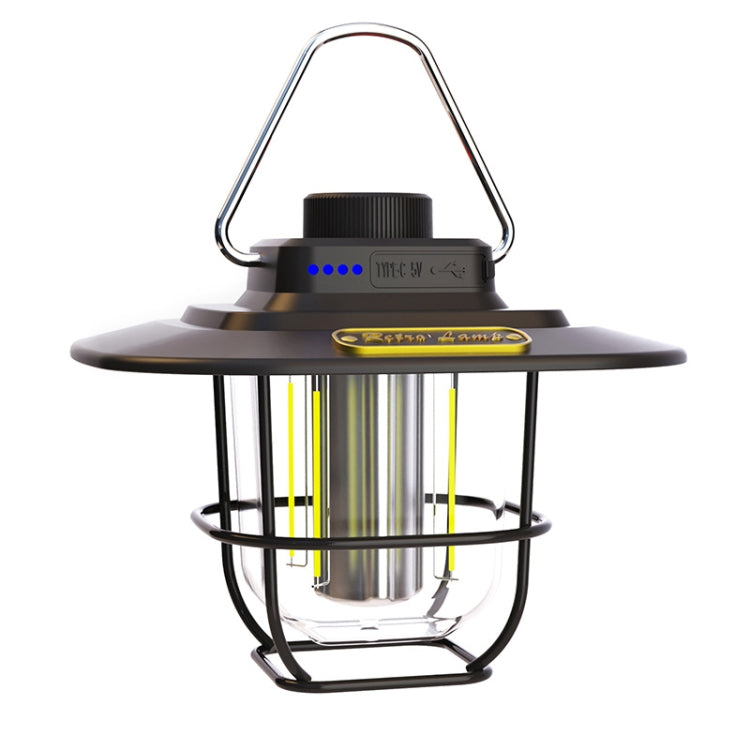 Lampe de tente portative rétro LED LY02, lanterne de camping rechargeable par USB, LY02 Blanc, LY02 Noir, LY02 Vert