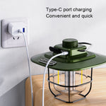 Lampe de tente portative rétro LED LY02, lanterne de camping rechargeable par USB, LY02 Blanc, LY02 Noir, LY02 Vert