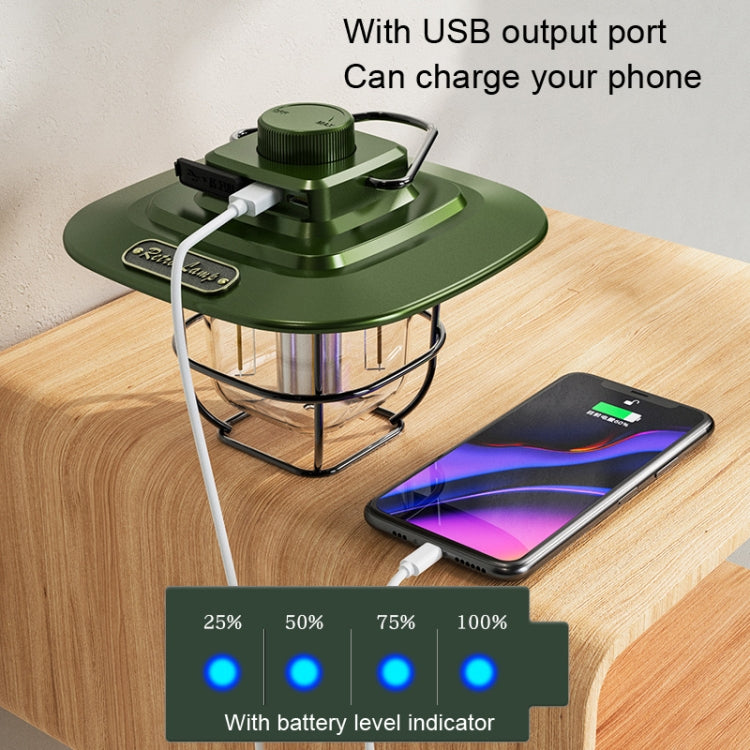 Lampe de tente portative rétro LED LY02, lanterne de camping rechargeable par USB, LY02 Blanc, LY02 Noir, LY02 Vert