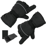 Gants Chauffants Tactiles de Ski pour Sports de Plein Air, Noir, Noir+Câble USB
