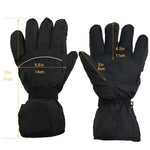 Gants Chauffants Tactiles de Ski pour Sports de Plein Air, Noir, Noir+Câble USB