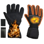 Gants Chauffants Tactiles de Ski pour Sports de Plein Air, Noir, Noir+Câble USB