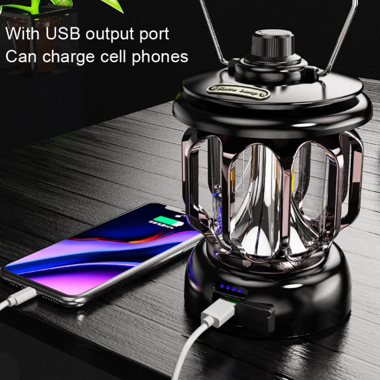 Lampe de tente rétro LED LH-B46, lumière de camping pratique avec charge USB, LH-B46 Noir, LH-B46 Blanc, LH-B46 Vert