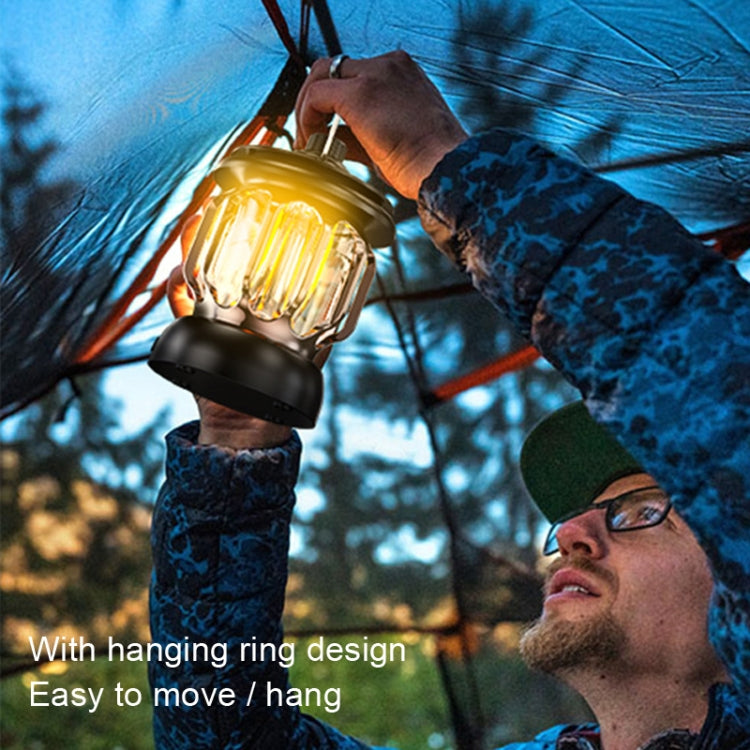 Lampe de tente rétro LED LH-B46, lumière de camping pratique avec charge USB, LH-B46 Noir, LH-B46 Blanc, LH-B46 Vert