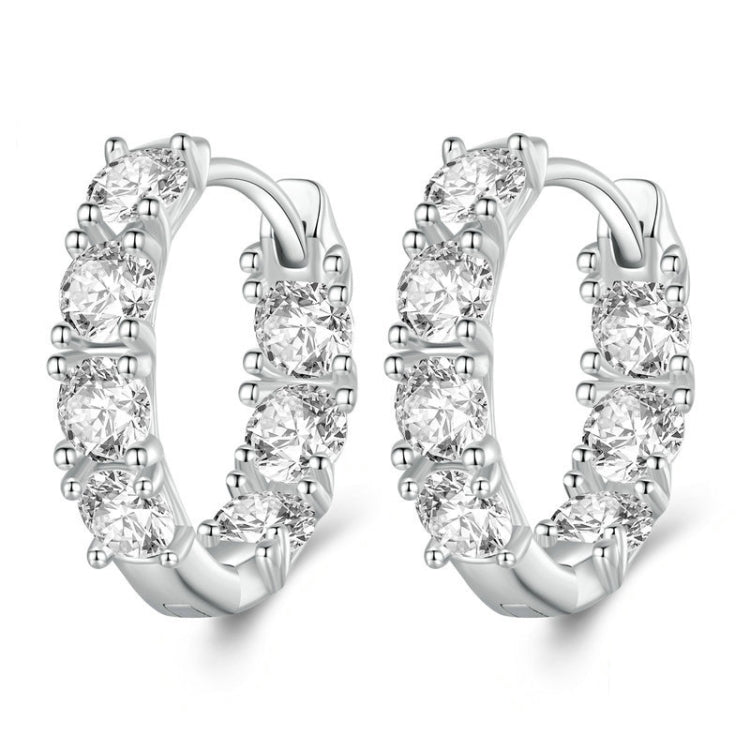 Boucles d'oreilles fleur éclose en argent sterling S925 et zircone, BSE734