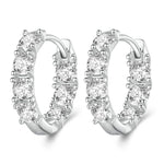Boucles d'oreilles fleur éclose en argent sterling S925 et zircone, BSE734
