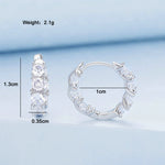 Boucles d'oreilles fleur éclose en argent sterling S925 et zircone, BSE734