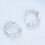 Boucles d'oreilles fleur éclose en argent sterling S925 et zircone, BSE734