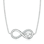 Collier en argent sterling S925 avec pendentif cœur infini zirconium, symbole éternel, BSN276