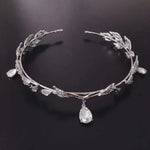 Feuilles Ornements Frontaux Couronne Bandeau Strass, Coiffe Strass Argent, Coiffe Strass Or