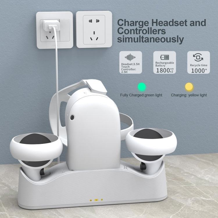 JYS OC003 Pour lunettes VR Meta Quest 2 Poignée chargeur magnétique, chargeur magnétique