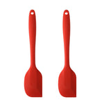 2 racloirs spatules en silicone intégrés, pour la crème et le chocolat, grand rouge, grand rose, grand jaune, grand bleu, grand noir, grand vert, grand violet, grand orange