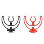 2 supports de montage microphone avec fixation sabot froid, 2 supports sabot froid rouges, 2 supports sabot froid noirs