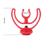 2 supports de montage microphone avec fixation sabot froid, 2 supports sabot froid rouges, 2 supports sabot froid noirs