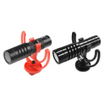 2 supports de montage microphone avec fixation sabot froid, 2 supports sabot froid rouges, 2 supports sabot froid noirs