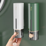 Distributeur de savon mural manuel pour hôtel, salle de bain, mousse, 450 ml/vert foncé, 450 ml/blanc