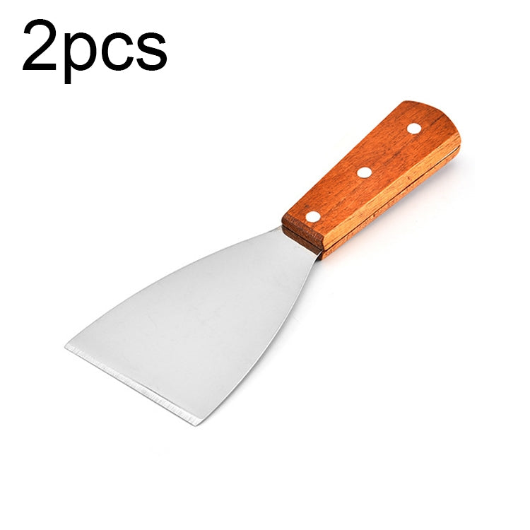 Pelles à pizza et à steak en acier inoxydable avec poignée en bois, pelle inclinée, outil de cuisine, 2 pièces, S, L