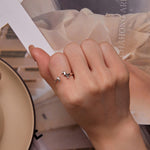 Bague ouverte en argent sterling S925 motif teckel, SCR894