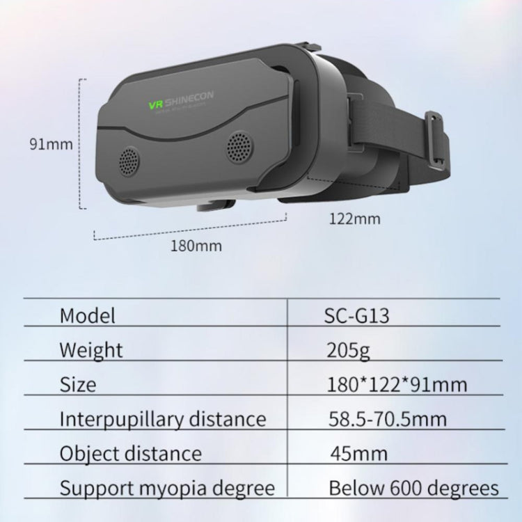 Lunettes VR VRSHINECON G13 pour réalité virtuelle, téléphone mobile, films, jeux 3D numériques, G13