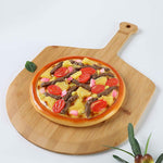 Pelle à pizza en bambou Planche à découper plateau de service pour la cuisson des fromages et des steaks, 38,5x29,5x1cm