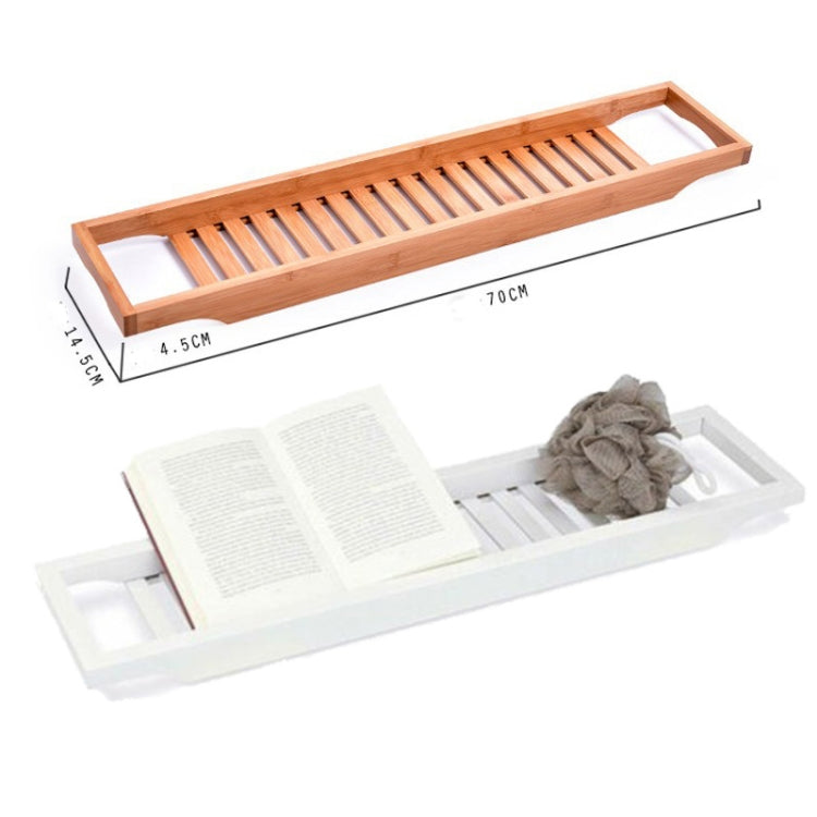 Étagère de baignoire antidérapante multifonctionnelle en bambou, couleur bambou, blanc