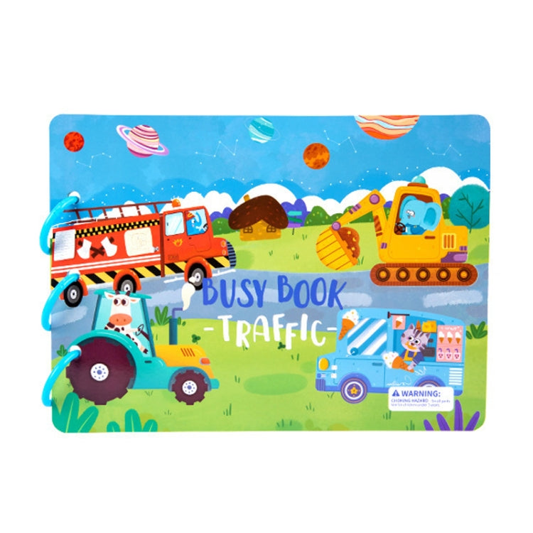 Children Early Teaching Cartoon Intelligence Development Toys Repeatedly Paste Book, Traffic, Life, Dinosaur, Farm