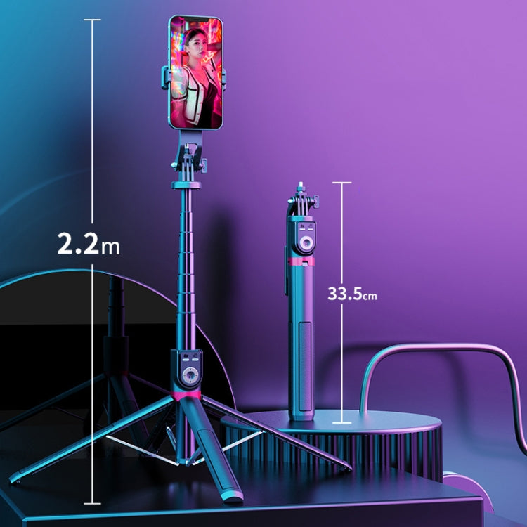 Perche à selfie Bluetooth pliable rotative à 360 degrés avec support pour live, spécifications : P220 TK (clip simple), P225 TK (clip simple)